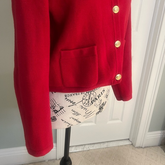 J.Crew Emilie Patch-pocket Sweater Lady Jacket | Red | Size S | Like New - Picture 7 of 15